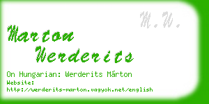 marton werderits business card